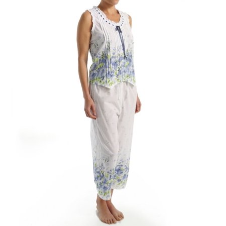 Women s La Cera 1487-2 100% Cotton Woven Sleeveless Printed Pajama Set (Blue 1X) 
Women s La Cera 1487-2 100% Cotton Woven Sleeveless Printed Pajama Set (Blue 1X)
