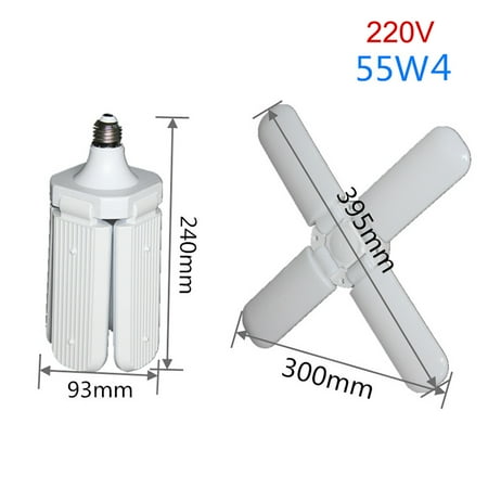 Deformable Led Garage Light Bulbs Ceiling Fixture Home Shop Workshop Lamp