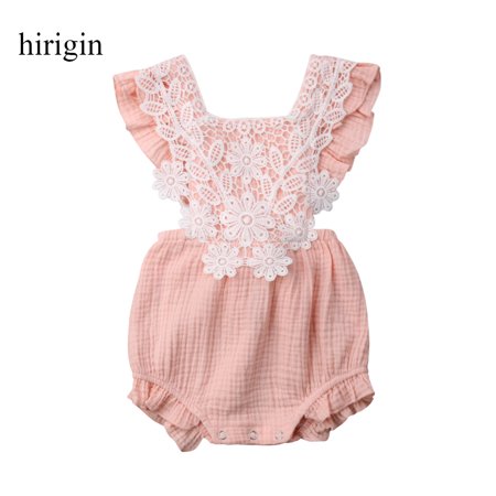 Summer Newborn Baby Cute Jumpsuit Infant Girl Lace Ruffle Romper Bodysuit Clothes