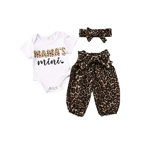 Qiylii 3 Pcs Baby Girl Outfit Letter Short Sleeve Romper+Leopard Pants+Headband
Qiylii 3 Pcs Baby Girl Outfit Letter Short Sleeve Romper+Leopard Pants+Headband