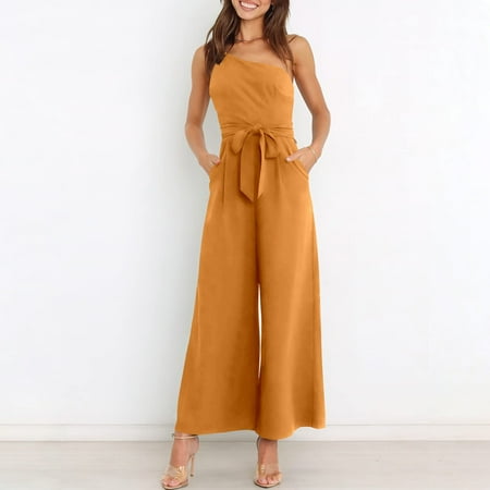 Women s Jumpsuit Sexy Summer Trendy One Shoulder Belt Tunic Sleeveless Wide Leg Capri Business Office Pants
Women s Jumpsuit Sexy Summer Trendy One Shoulder Belt Tunic Sleeveless Wide Leg Capri Business Office Pants