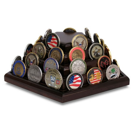 Walnut Challenge Coin Case - Pentagon