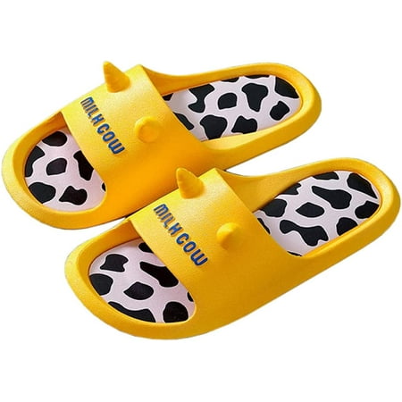 CoCopeanut Milk Cow Slippers Non-Slip Lightweight Quick Drying Slippers for Bathroom Womens Slippers