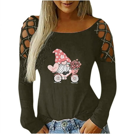 Womens Long Sleeve Tops Shirts for Women Dressy Casual Women s Sexy Off Shoulder Valentine s Day Printed Long Sleeve Hot Drilling Hollow Out Crewneck T-shirt Blouse Tops
Womens Long Sleeve Tops Shirts for Women Dressy Casual Women s Sexy Off Shoulder Valentine s Day Printed Long Sleeve Hot Drilling Hollow Out Crewneck T-shirt Blouse Tops