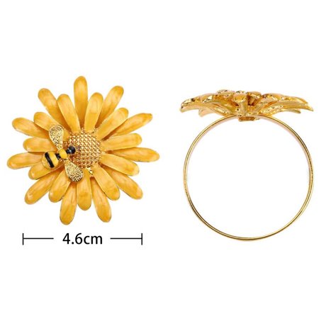 6 Pcs Daisy Flower Napkin Rings Set Bee Flower Napkin Holders Serviette Buckles for Holiday Wedding Table Decorations
6 Pcs Daisy Flower Napkin Rings Set Bee Flower Napkin Holders Serviette Buckles for Holiday Wedding Table Decorations