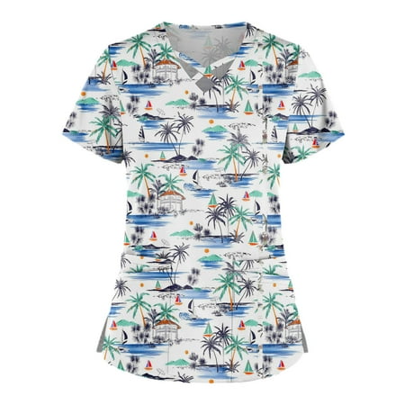 SHUDAGENG Womens Tops Plus Size Cute Printed Scrub Working Uniform Tops For Womens Cross V neck Short Sleeve Fun T-shirts Workwear Tee with Double Pockets
SHUDAGENG Womens Tops Plus Size Cute Printed Scrub Working Uniform Tops For Womens Cross V neck Short Sleeve Fun T-shirts Workwear Tee with Double Pockets