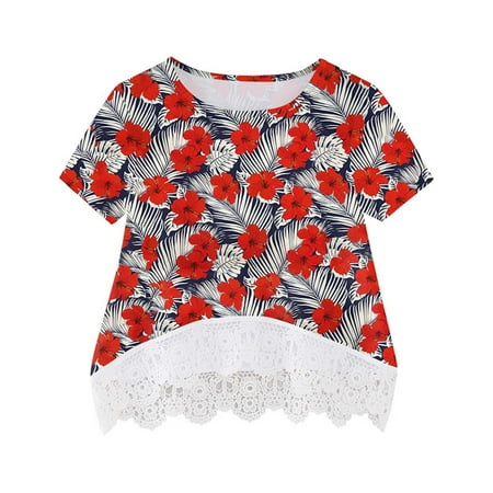 Shldybc Girls Shirts Crewneck Layered Floral Print Short Sleeve Cute Kids Blouse Lace Tee Top Summer Savings Clearance
Shldybc Girls Shirts Crewneck Layered Floral Print Short Sleeve Cute Kids Blouse Lace Tee Top Summer Savings Clearance