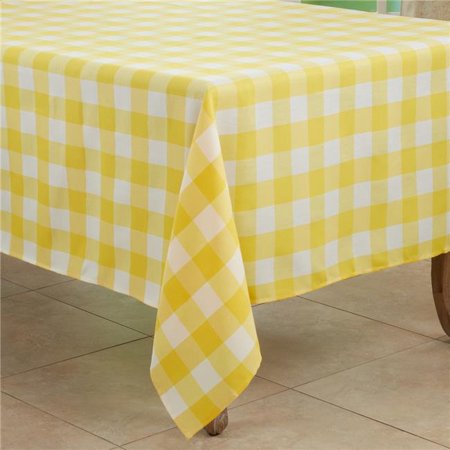 70 in. Cotton Blend Buffalo Square Plaid Tablecloth Yellow