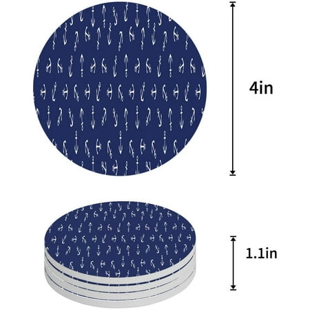 KXMDXA Anchor Blue White Set of 6 Round Coaster for Drinks Absorbent Ceramic Stone Coasters Cup Mat with Cork Base for Home Kitchen Room Coffee Table Bar Decor
KXMDXA Anchor Blue White Set of 6 Round Coaster for Drinks Absorbent Ceramic Stone Coasters Cup Mat with Cork Base for Home Kitchen Room Coffee Table Bar Decor
