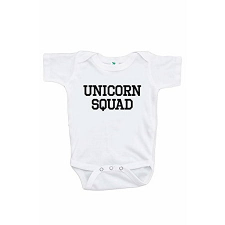 7 ate 9 Apparel Funny Kids Unicorn Squad Onepiece White