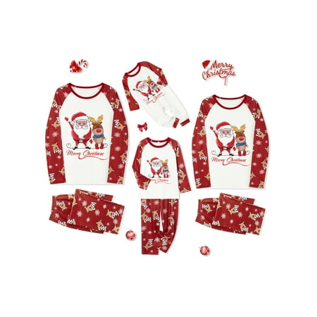 Coduop Christmas Family Pajamas Matching Set Santa Elk Print Long Sleeve Top Pant Holiday Sleepwear
Coduop Christmas Family Pajamas Matching Set Santa Elk Print Long Sleeve Top Pant Holiday Sleepwear