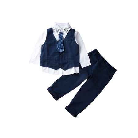 Youweixiong Toddler Kids Baby Boys Suit Little Gentleman Outfit Outerwear Vest+Shirt+Tie+Pants 4Pcs Clothes
Youweixiong Toddler Kids Baby Boys Suit Little Gentleman Outfit Outerwear Vest+Shirt+Tie+Pants 4Pcs Clothes