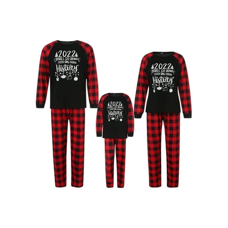 Christmas Family Pajamas Set Letter Print Long Sleeve Round Collar Tops+Plaid Print Trousers
Christmas Family Pajamas Set Letter Print Long Sleeve Round Collar Tops+Plaid Print Trousers