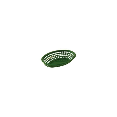 Tablecraft Oval Green Plastic Baskets 12/CT (1074G) 86376