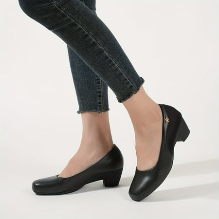 Elegant Women s Square Toe Black Pumps - Chic Slip-On Design Chunky Heels Comfortable Casual Office Work Shoes for Everyday Wear - Versatile All-Match and Easy to Pair
Elegant Women s Square Toe Black Pumps - Chic Slip-On Design Chunky Heels Comfortable Casual Office Work Shoes for Everyday Wear - Versatile All-Match and Easy to Pair