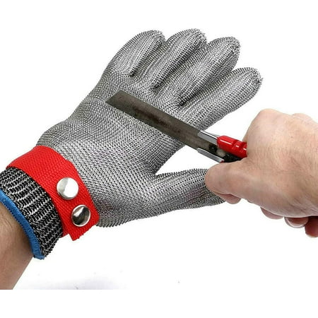 Cut Resistant Glove Gardening Gloves Stainless Steel Mesh Level 5 Protection Work Glove for Felling Wood Carving Butcher (Size XL)
Cut Resistant Glove Gardening Gloves Stainless Steel Mesh Level 5 Protection Work Glove for Felling Wood Carving Butcher (Size XL)