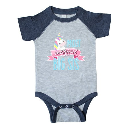 Inktastic Most Magical Big Sis- cute unicorn Gift Baby Girl Bodysuit