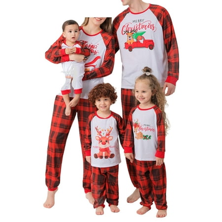 IZhansean Christmas Family Matching Pajamas Set Elk Print Top and Plaid Pants Holiday Jammies Sleepwear for Adults Kids Baby
IZhansean Christmas Family Matching Pajamas Set Elk Print Top and Plaid Pants Holiday Jammies Sleepwear for Adults Kids Baby