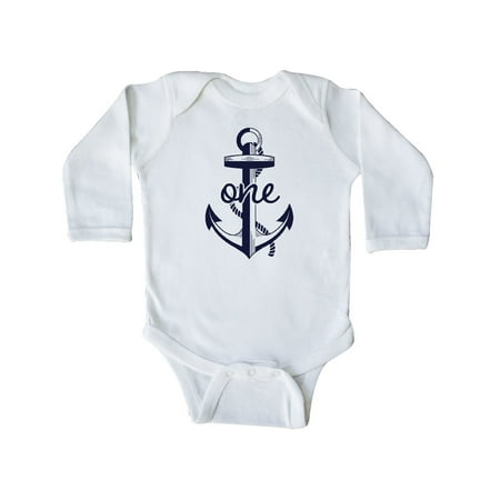 Inktastic 1st Birthday anchor Gift Baby Boy or Baby Girl Long Sleeve Bodysuit