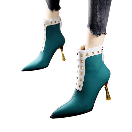 Fangasis Womens Anti-Slip Bootie Back Zip Casual Dress Boot Office Rivets Sexy Green 7
Fangasis Womens Anti-Slip Bootie Back Zip Casual Dress Boot Office Rivets Sexy Green 7