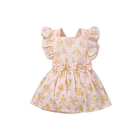 Canrulo Baby Girl Summer Romper Dresses Floral Ruffle Sleeveless Bowknot Infant Princess Party Dress Sundress Pink Yellow 18-24 Months
Canrulo Baby Girl Summer Romper Dresses Floral Ruffle Sleeveless Bowknot Infant Princess Party Dress Sundress Pink Yellow 18-24 Months