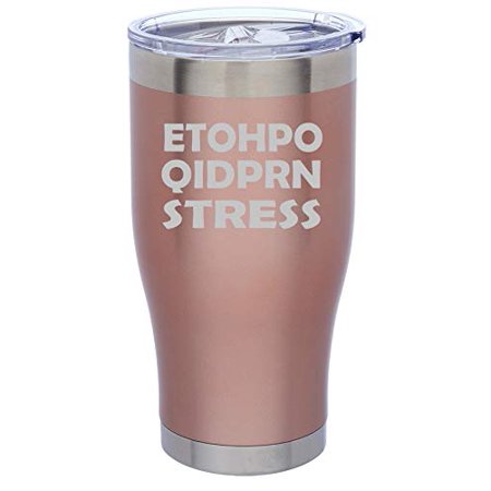 Rose Gold Double Wall Vacuum Insulated Stainless Steel Tumbler Travel Mug ETOHPO QIDPRN Stress Nurse (24 oz)
Rose Gold Double Wall Vacuum Insulated Stainless Steel Tumbler Travel Mug ETOHPO QIDPRN Stress Nurse (24 oz)
