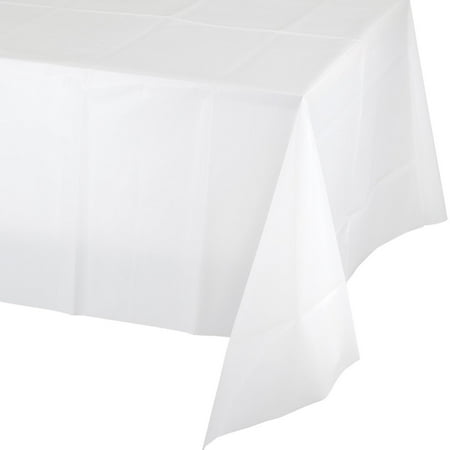 Club Pack of 24 White Disposable Plastic Picnic Party Table Covers 9'