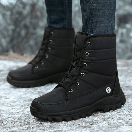KUNPENG-Men Winter Boots Warm Waterproof Outdoor Activities Fishing Snow Work Boots
