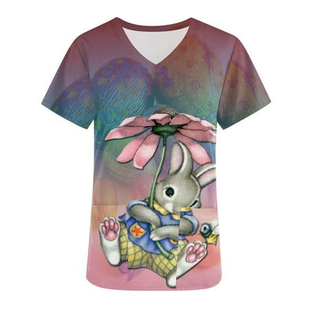 cllios Easter Scrub Tops for Women Bunny Easter Eggs Graphic Shirt Short Sleeve Funny T-shirt V Neck Plus Size Nursing Working Uniform Easter Gift for Women
cllios Easter Scrub Tops for Women Bunny Easter Eggs Graphic Shirt Short Sleeve Funny T-shirt V Neck Plus Size Nursing Working Uniform Easter Gift for Women