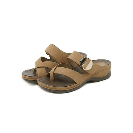 Eloshman Ladies Wedge Sandal Slip On Sandals Summer Slippers Daily Lightweight Open Toe Slides Breathable Casual Shoes Khaki 7.5
Eloshman Ladies Wedge Sandal Slip On Sandals Summer Slippers Daily Lightweight Open Toe Slides Breathable Casual Shoes Khaki 7.5