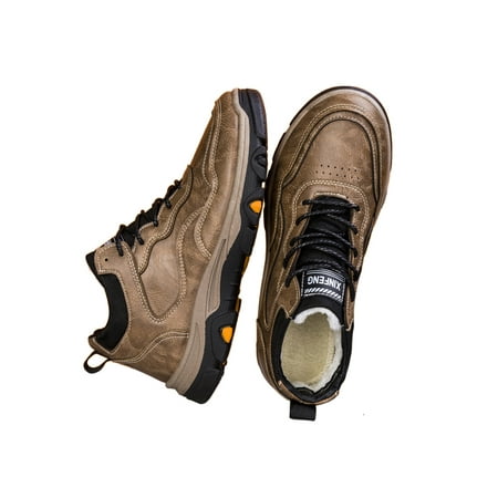 Woobling Mens Warm Boots Mid Top Ankle Bootie Plush Lining Winter Shoes Climbing Hiking Shoe Breathable Short Boot Lace Up Comfort Cotton Brown 8.5
Woobling Mens Warm Boots Mid Top Ankle Bootie Plush Lining Winter Shoes Climbing Hiking Shoe Breathable Short Boot Lace Up Comfort Cotton Brown 8.5
