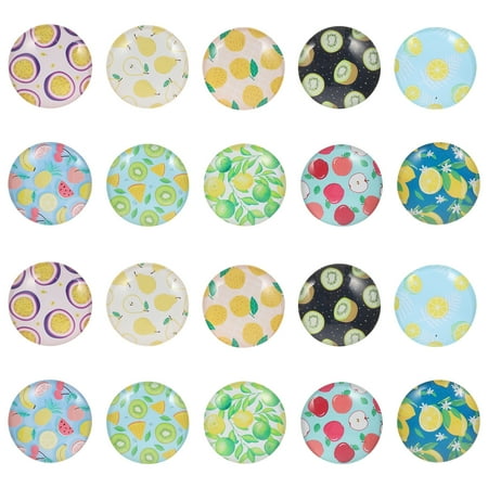 20Pcs Refrigerator Glass Magnets Fridge Fruits Magnets Whiteboard Magnets Decor