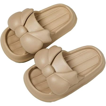 CoCopeaunts Stylish Slides for Girls Summer Open Toe Slippers Non-Slip Thick Sole Beach Pool Shower Slides 2023