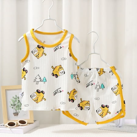 Toddler Boys Outfit Sets Summer Clothes Sleeveless Top And Shorts Set 2 Piece Sleepwear Cute Suits
Toddler Boys Outfit Sets Summer Clothes Sleeveless Top And Shorts Set 2 Piece Sleepwear Cute Suits