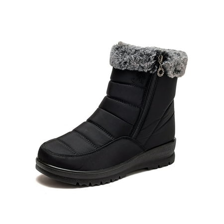 Woobling Ladies Winter Boot Comfort Snow Boots Plush Lined Ankle Bootie Cold Weather Shoe Non-slip Warm Booties Side Zip Lightweight Black 8
Woobling Ladies Winter Boot Comfort Snow Boots Plush Lined Ankle Bootie Cold Weather Shoe Non-slip Warm Booties Side Zip Lightweight Black 8