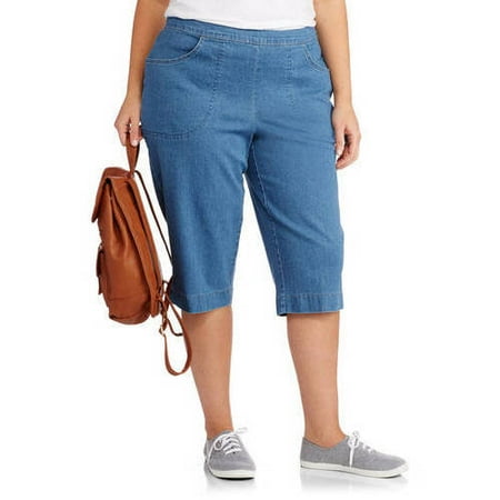 women's pull on stretch capris