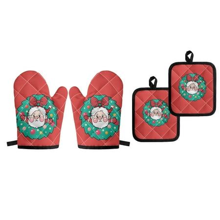 HOTYD Christmas Printing Oven Glove Shelf and Pot Mat 4-piece Set for Women Made of Polyester Material to Prevent Scalds Cooking Barbecue and Baking
HOTYD Christmas Printing Oven Glove Shelf and Pot Mat 4-piece Set for Women Made of Polyester Material to Prevent Scalds Cooking Barbecue and Baking