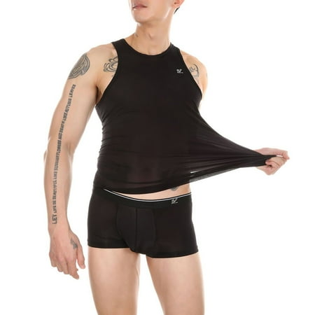 KDJ Men Ice Silk Vest Tank Top Mesh Boxers Underwear Set Sexy Sheer Sleeveless Tops
KDJ Men Ice Silk Vest Tank Top Mesh Boxers Underwear Set Sexy Sheer Sleeveless Tops