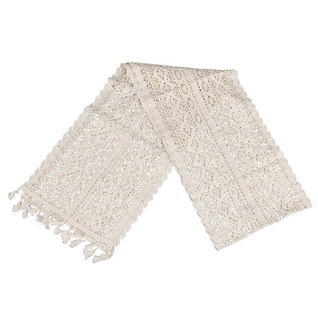 Elegant Cream Crochet Lace Macrame Table Runner with Tassels for Rustic Wedding Decoration and Farmhouse Table Decor
Elegant Cream Crochet Lace Macrame Table Runner with Tassels for Rustic Wedding Decoration and Farmhouse Table Decor