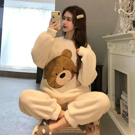 Autumn Winter New Warm Flannel Women s Pajamas Set Long-sleeved Trousers Two-piece Set Cute Soft Home Wear Clothes for Women
Autumn Winter New Warm Flannel Women s Pajamas Set Long-sleeved Trousers Two-piece Set Cute Soft Home Wear Clothes for Women