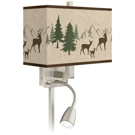 Giclee Glow Deer Lodge Giclee Glow LED Reading Light Plug-In Sconce