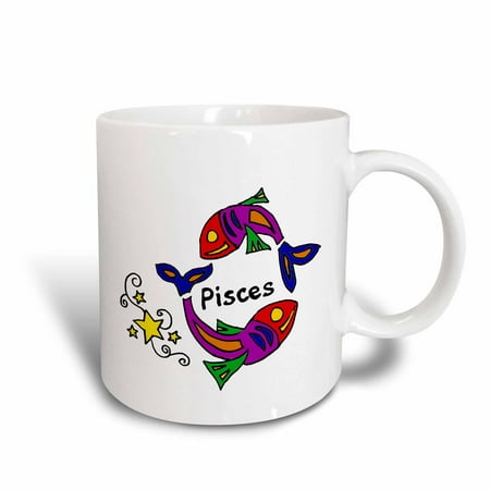 3dRose Fun Zodiac Pisces Fish Astrology Sign - Ceramic Mug 15-ounce