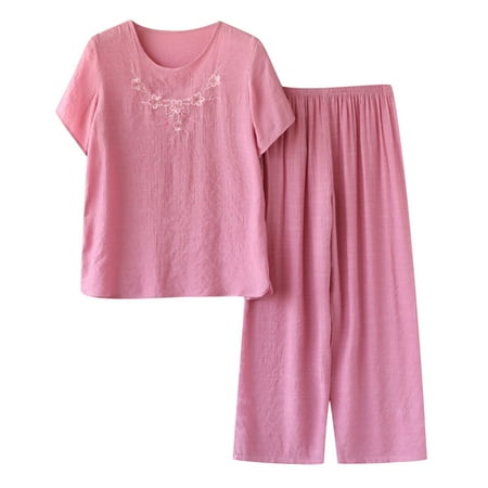 Lindreshi Womens Pajama Sets 2PC Women Summer Pullover Printing Casual Two Piece Suit
Lindreshi Womens Pajama Sets 2PC Women Summer Pullover Printing Casual Two Piece Suit