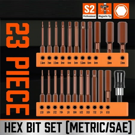 BAMILL 23PC Hex Head Wrench Drill Bit Set Screwdriver Metric & SAE Steel 1/4\\
BAMILL 23PC Hex Head Wrench Drill Bit Set Screwdriver Metric & SAE Steel 1/4\\