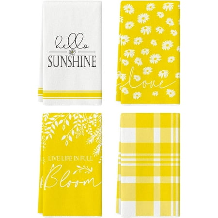 Artoid Mode Daisy Sunshine Summer Kitchen Dish Towels 18 x 26 2 Piece