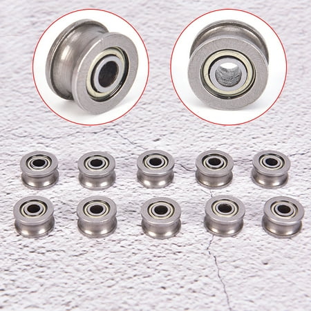 10pcs U624ZZ U groove ball bearing guide pulley for rail track linear 4*13*7mm