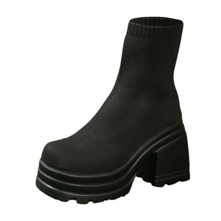 OJSFQUFP Women Ankle Boots Ladies Fashion Solid Color Breathable Knitted Mesh Thick Heel Thick Sole Short Boots Gothic Boots for Women Black 37
OJSFQUFP Women Ankle Boots Ladies Fashion Solid Color Breathable Knitted Mesh Thick Heel Thick Sole Short Boots Gothic Boots for Women Black 37