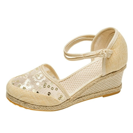 Womens Sandals Women S Summer Canvas Sequins Non Slip Mesh Elastic Band Wedges Beach Open Toe Breathable Sandals Shoes Women S Sandals Mesh Beige 39
Womens Sandals Women S Summer Canvas Sequins Non Slip Mesh Elastic Band Wedges Beach Open Toe Breathable Sandals Shoes Women S Sandals Mesh Beige 39