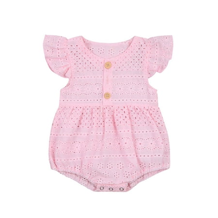 Xingqing Infant Newborn Baby Girls Buttons Romper Hollow Flying Sleeves Triangle Jumpsuit Bodysuit Pink 12-18 Months
Xingqing Infant Newborn Baby Girls Buttons Romper Hollow Flying Sleeves Triangle Jumpsuit Bodysuit Pink 12-18 Months