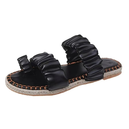 Kukoosong Flip Flops for Women Car Stitching Hemp Rope Solid Color Flat Heel Back Hollow Low Top Slippers Flat Sandals for Women Black 42
Kukoosong Flip Flops for Women Car Stitching Hemp Rope Solid Color Flat Heel Back Hollow Low Top Slippers Flat Sandals for Women Black 42